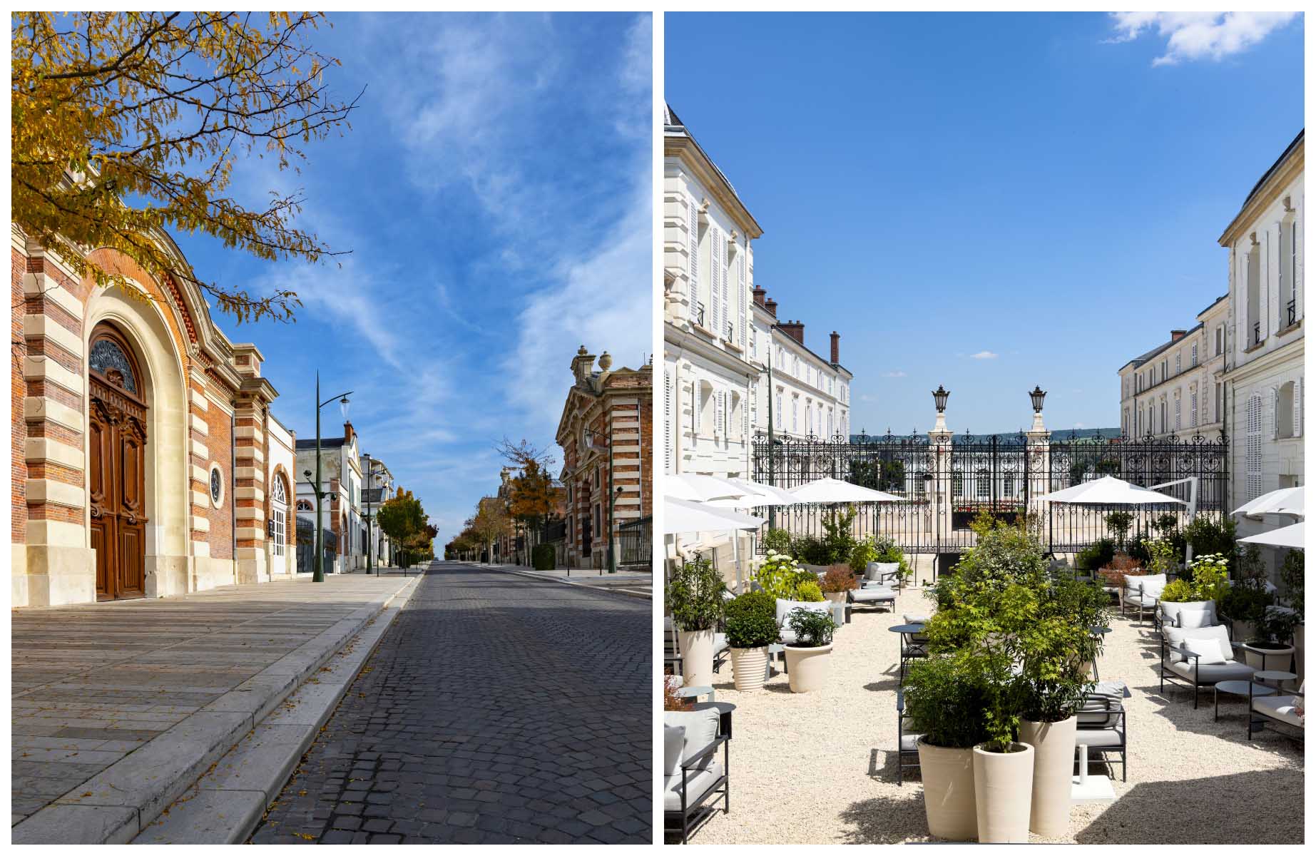 L'Avenue de Champagne et la maison Moët et Chandon à Epernay. (à gauche: © Janek/iStock et à droite: Wirestock/iStock)