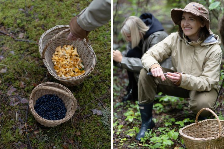 Asta Petrus from Desertų klubas bakery on a mushroom foraging mission (© Desertų klubas)
