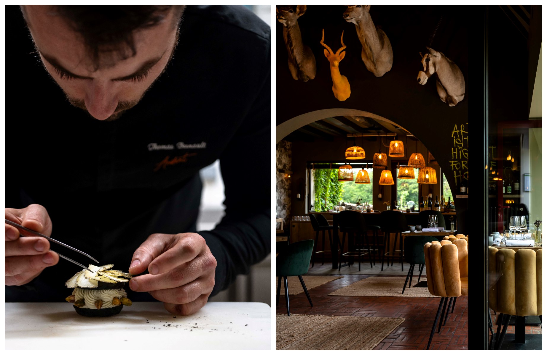 Among vast private woodland, exquisite lodges and contemporary art merge with nature, revealing a restored farmstead wrapped in a sylvan, art-filled spirit. © Geraldine Martens