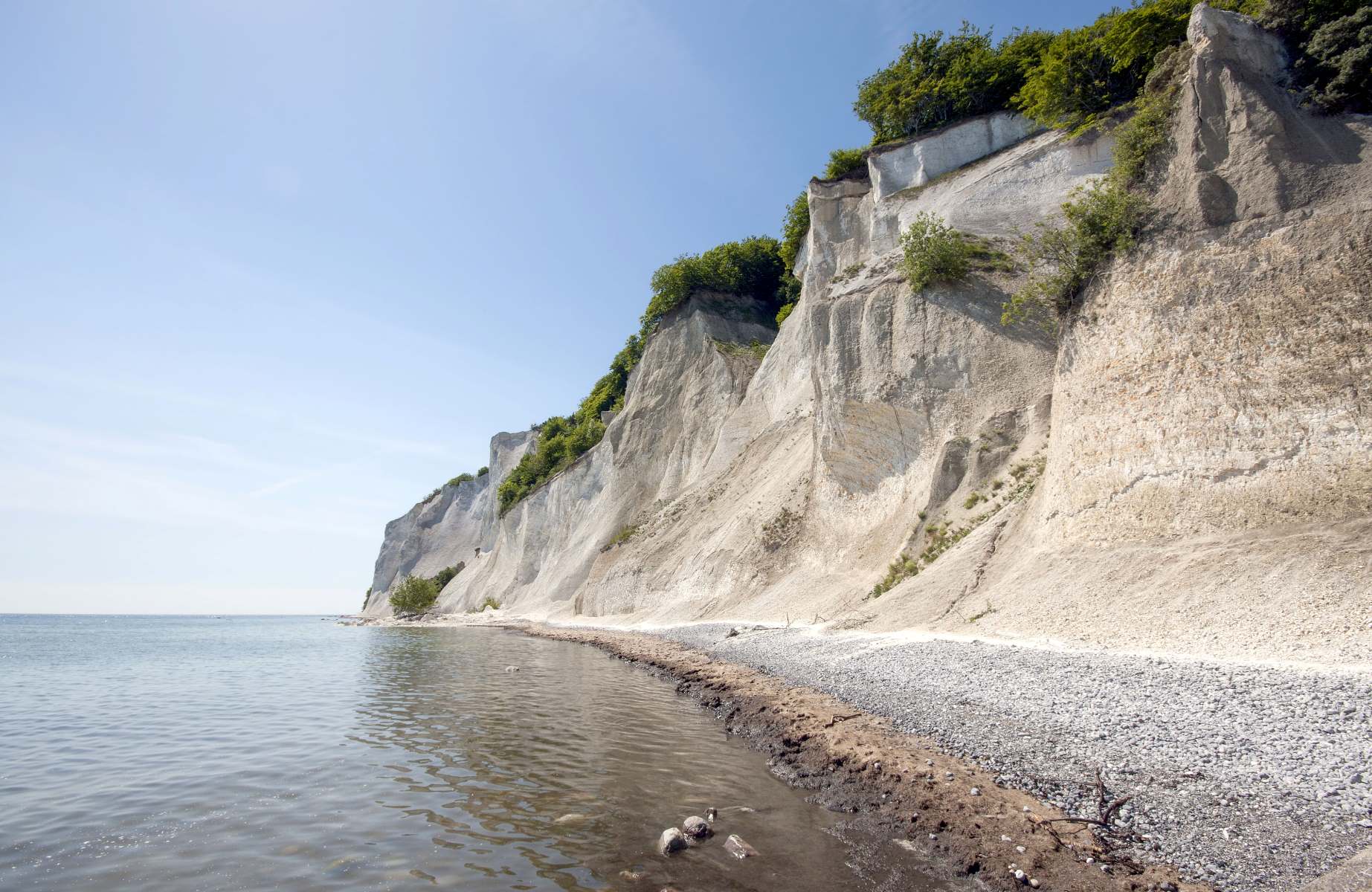 The view of the dramatic, white cliffs, Møns Klint in Denmark. © AlbyDeTweede/iStock
