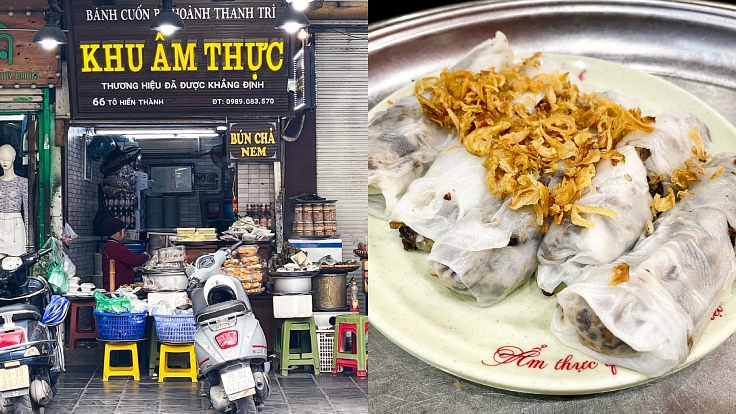 Steamed rice rolls at Bánh Cuốn Bà Hoành. (© Michelin)