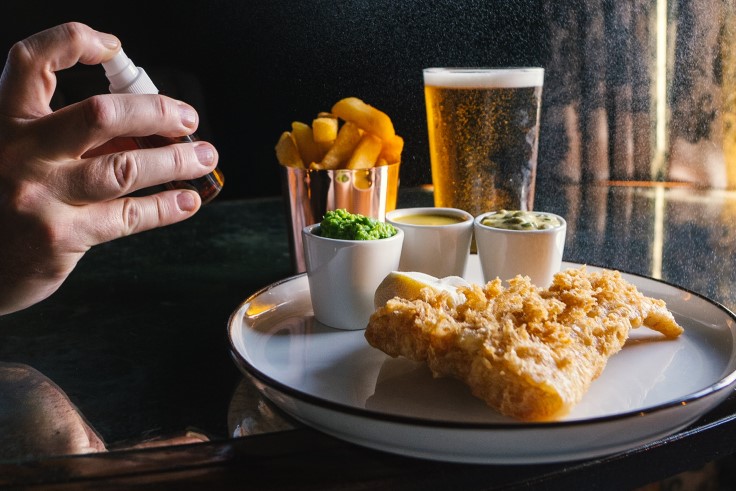 Heston Blumenthal's battered fish and triple-cooked chips. © Hinds Head