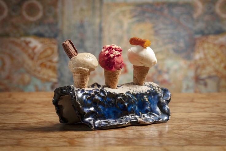 A trio of mini ice creams from The Star Inn at Harome. © John Carey