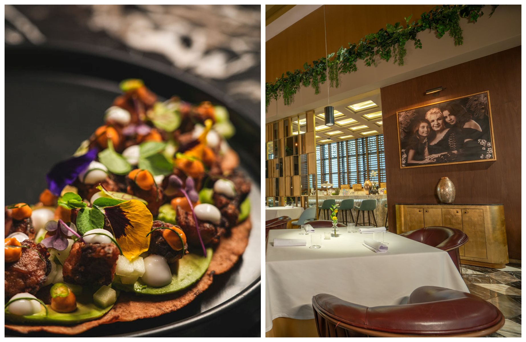 There's a wealth of restaurants to have on your radar for the Christmas holidays in Mexico. © (L) ATELIER Playa Mujeres ; (R) ATELIER Playa Mujeres - María Dolores by Edgar Núñez/María Dolores