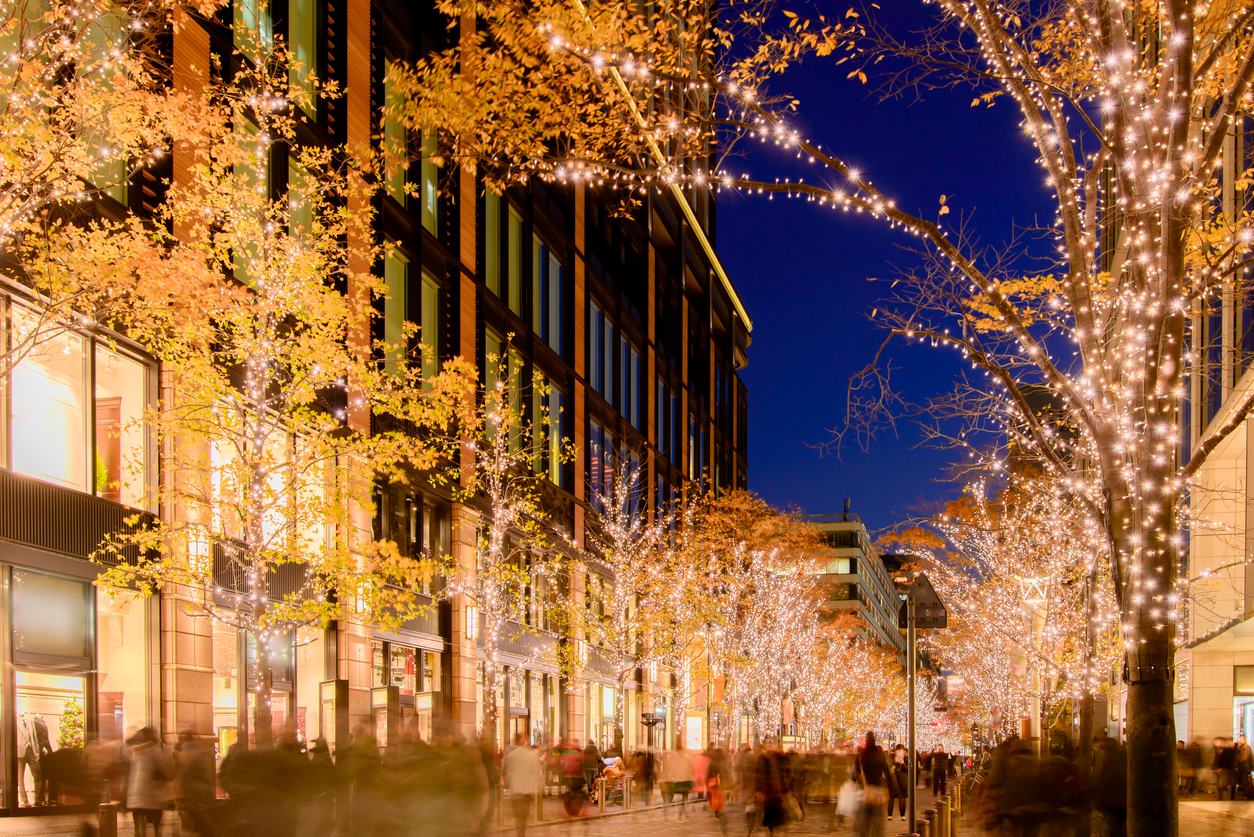 Winter holiday lights in Tokyo near Marunouchi. © wnmkm/iStock