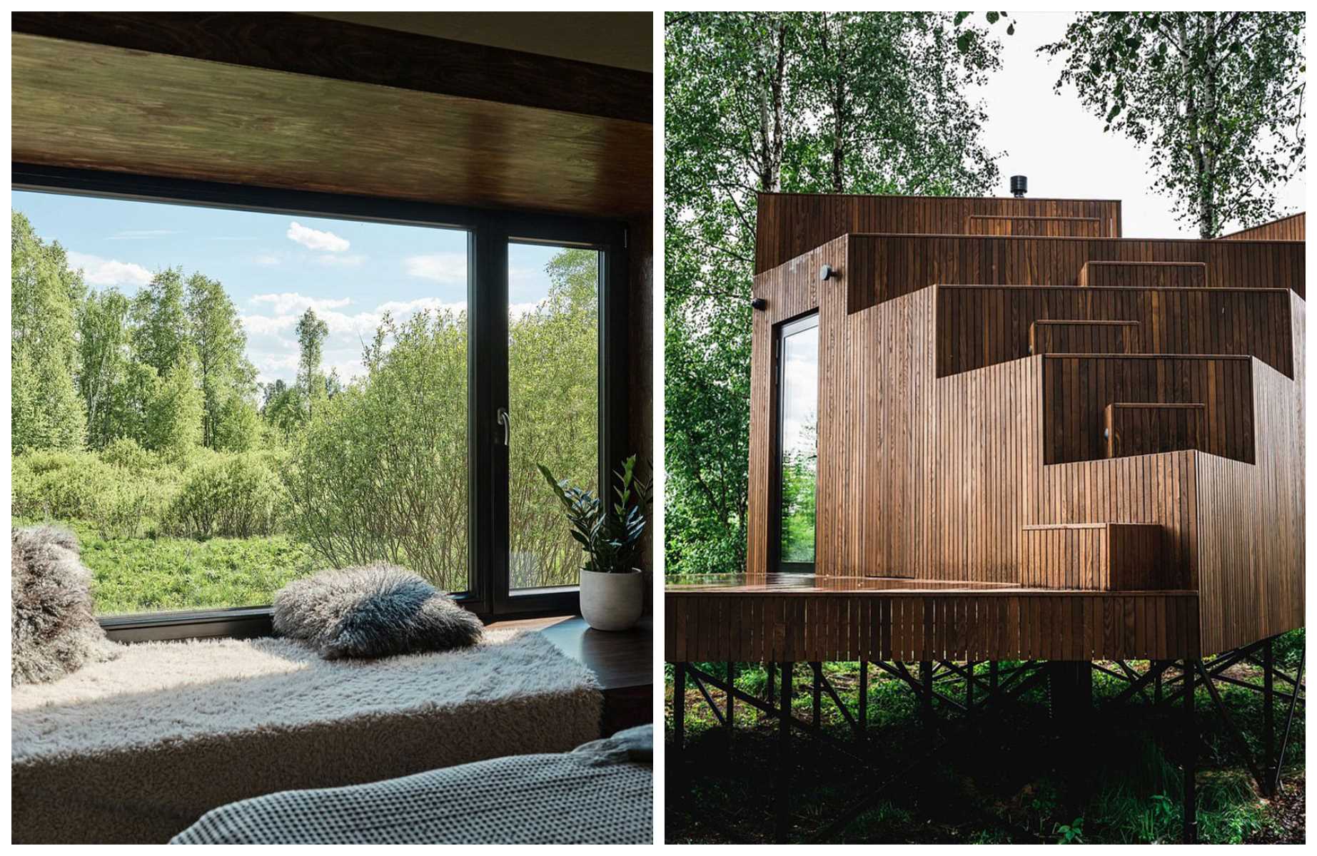 The wooden surroundings at Maidla Nature Resort in Estonia is the ideal setting for the winter. © Maidla Nature Resort