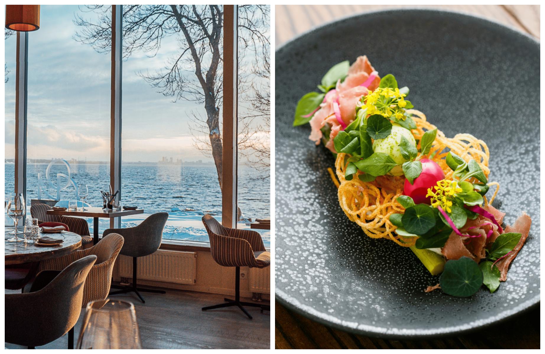 Sea views and fresh colorful fare at NOA restaurant in Estonia. © NOA