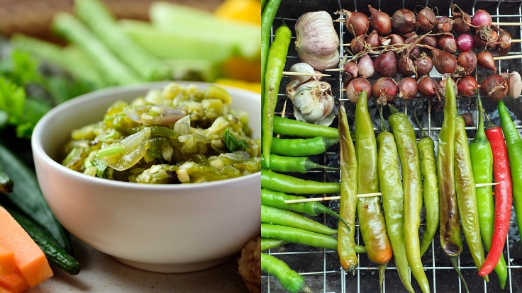 Nam phrik num is made with just a few ingredients, but its flavor is undeniable. Its smoky, grilled aroma adds to the charm. (© Shutterstock)