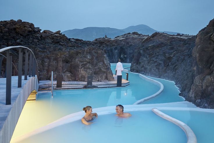 People enjoying the Blue Lagoon's signature pools. © The Retreat at Blue Lagoon Iceland
