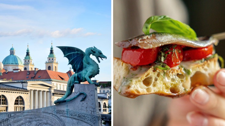 Le fameux Pont aux Dragons à Ljubljana et la cuisine ensoleillée de Jaz by Ana Roš © alxpin/iStock (G) / Klemen Mramor