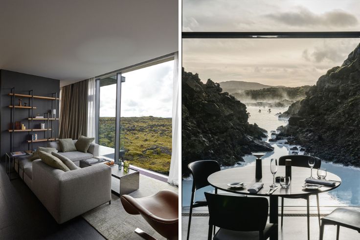 Two of the hotel's stunning and varied views. © The Retreat at Blue Lagoon Iceland