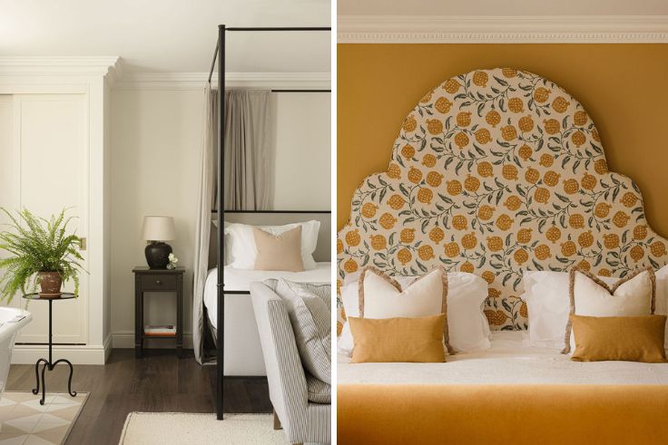 Two of the estate's contrastingly designed rooms. © Saltmoore