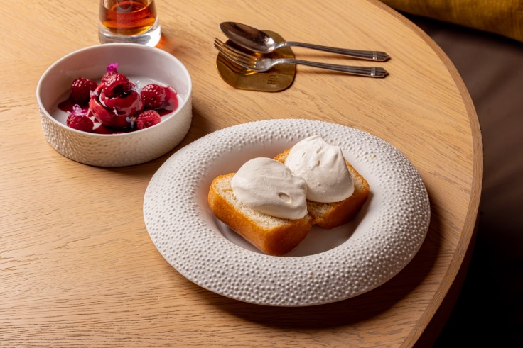 The signature Darroze baba with fresh seasonal berries. © Justin De Souza