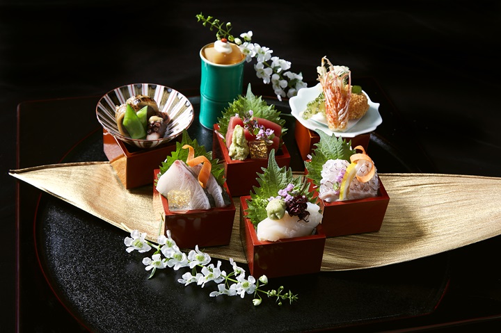 A glimpse of dishes from the spring and summer menu, “Horakumori.”