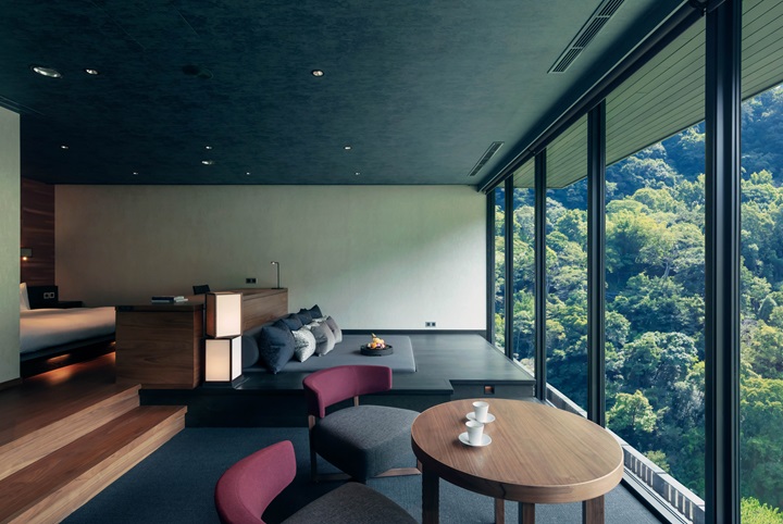The Yue room stands out as the largest two-person suite in the resort.