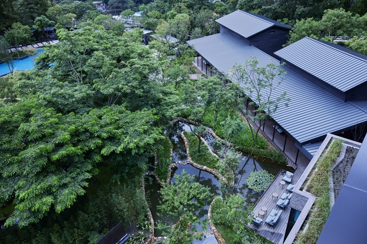 View from the function room on the second floor of Hoshinoya Guguan.