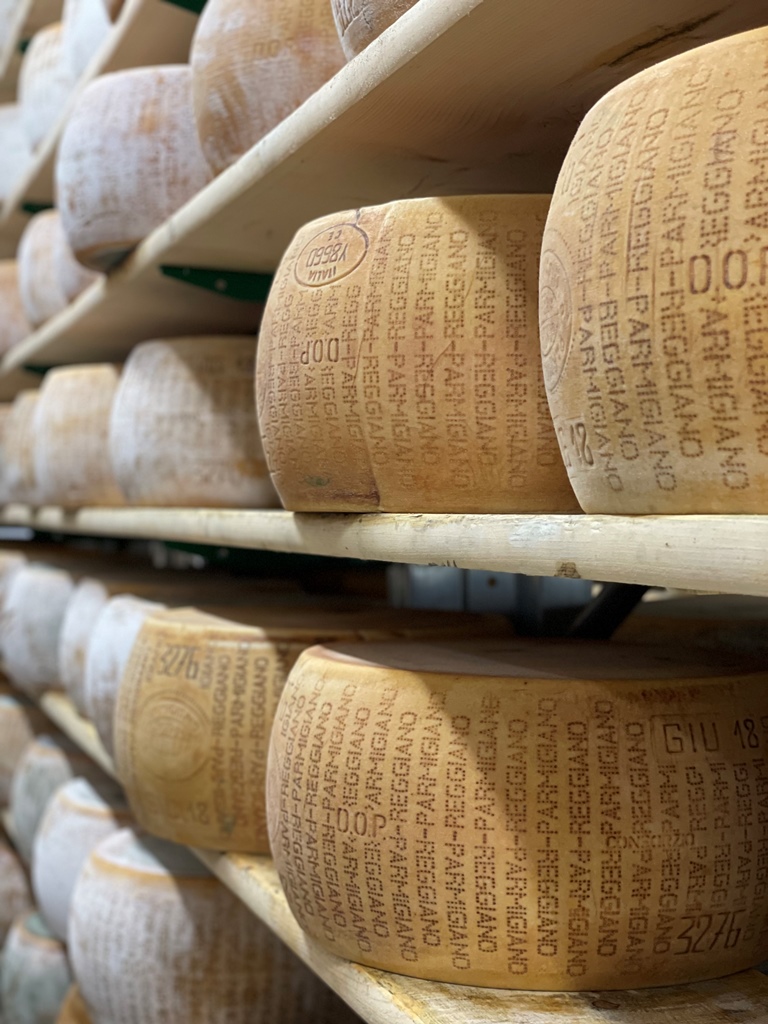 Wheels of Parmigiano Reggiano