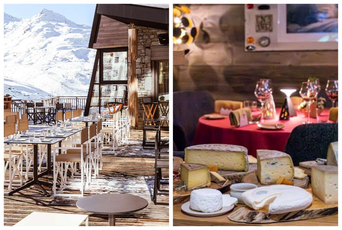 Altapura has some great snowy peak views from its restaurant deck and the food at Les Explorateurs at Hôtel Pashmina is one of our favorites in Val Thorens. © Altapura / Les Explorateurs at Hôtel Pashmina