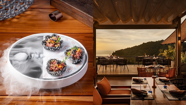 Sunset views, charred steaks, and seafood on a rooftop above the Andaman Sea. (© Songphop Dulphinitphatthana/ Sizzle, Sudhir Damerla, Sizzle)