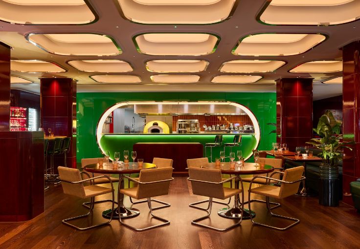 The retro-inspired interior design at TOWN. © Mark Scott