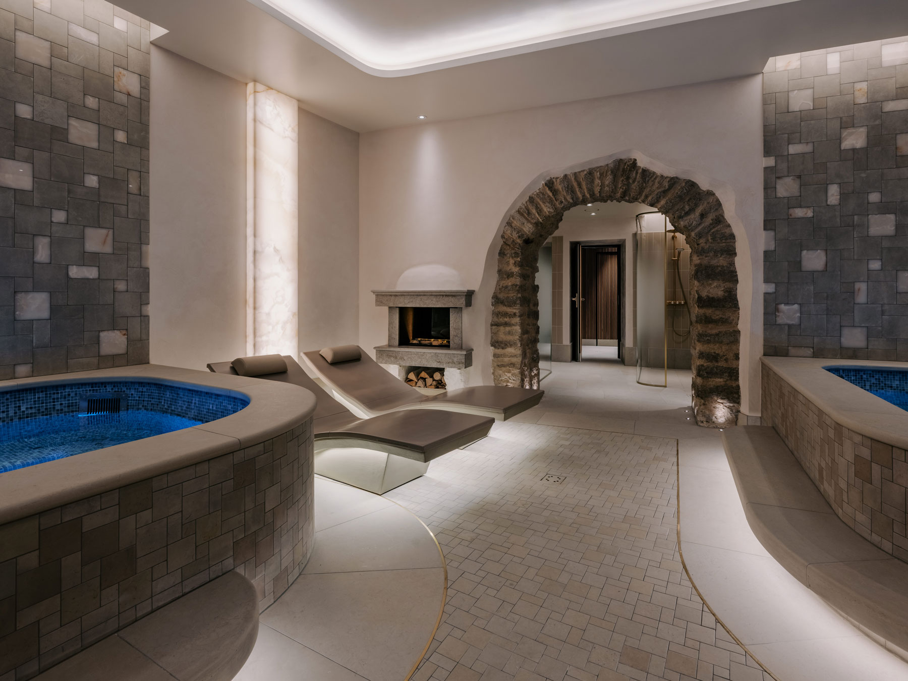 A scene from the hotel's luxe, subterranean spa. ©The Burman