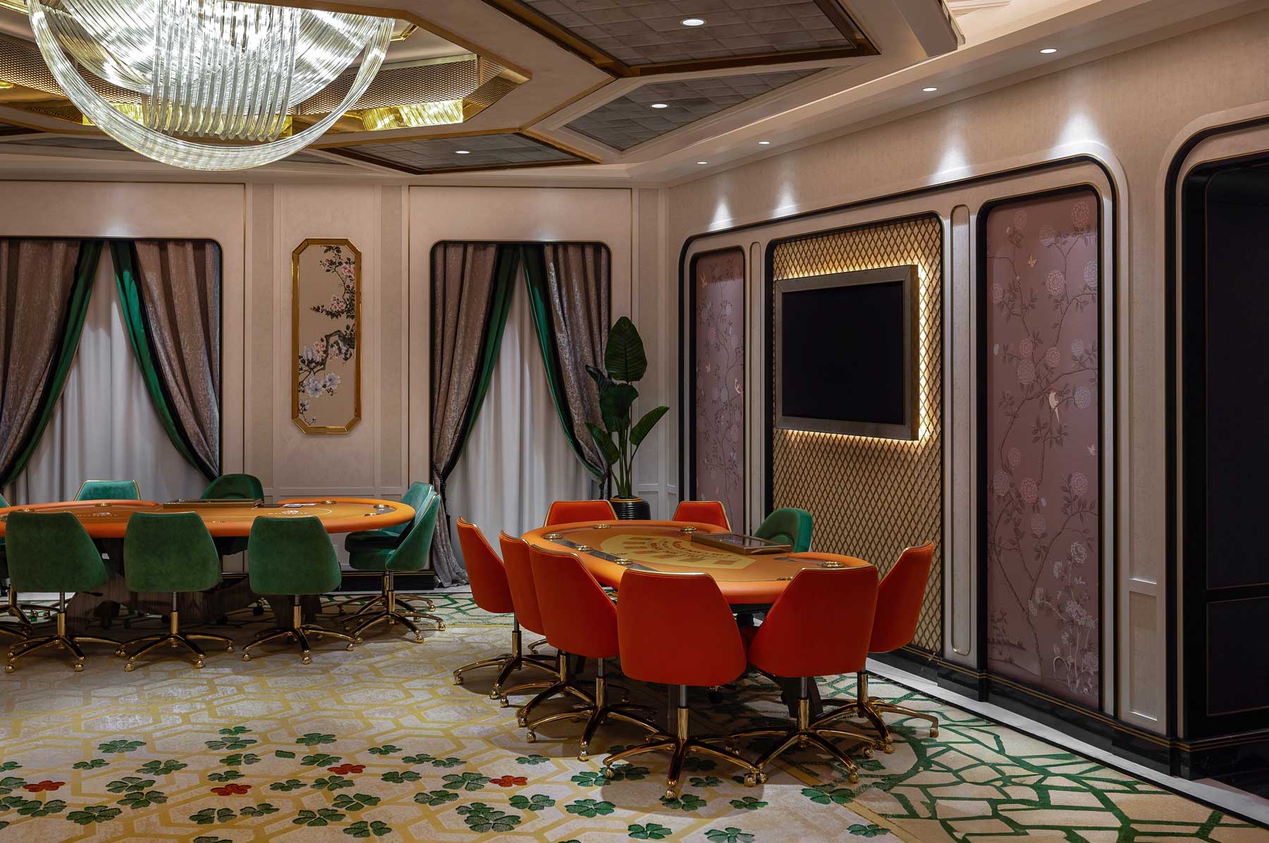 A poker room at the Bombay Club, the hotel's adjoining casino. ©The Burman