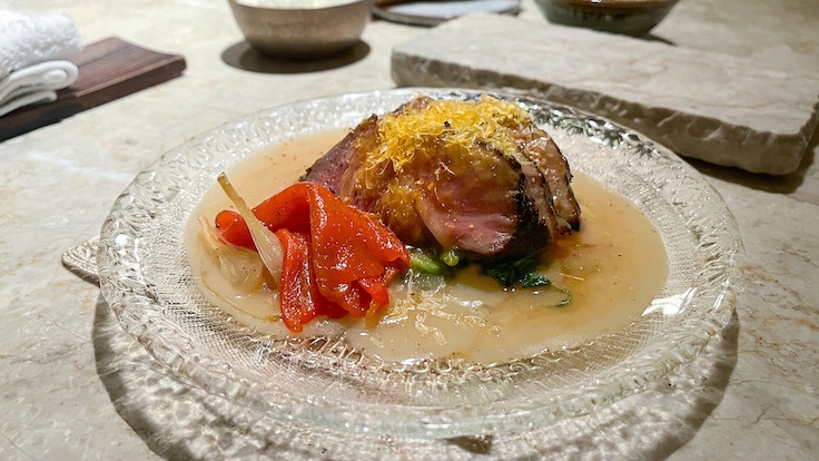 Inatô's Iberico Pork Collar Dish (©MICHELIN)