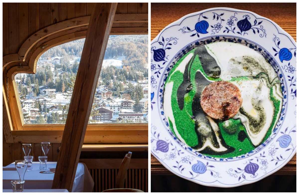 At this cozy chalet style restaurant, there's a view of Cortina below and inventive Italian food. © Alajmo Cortina