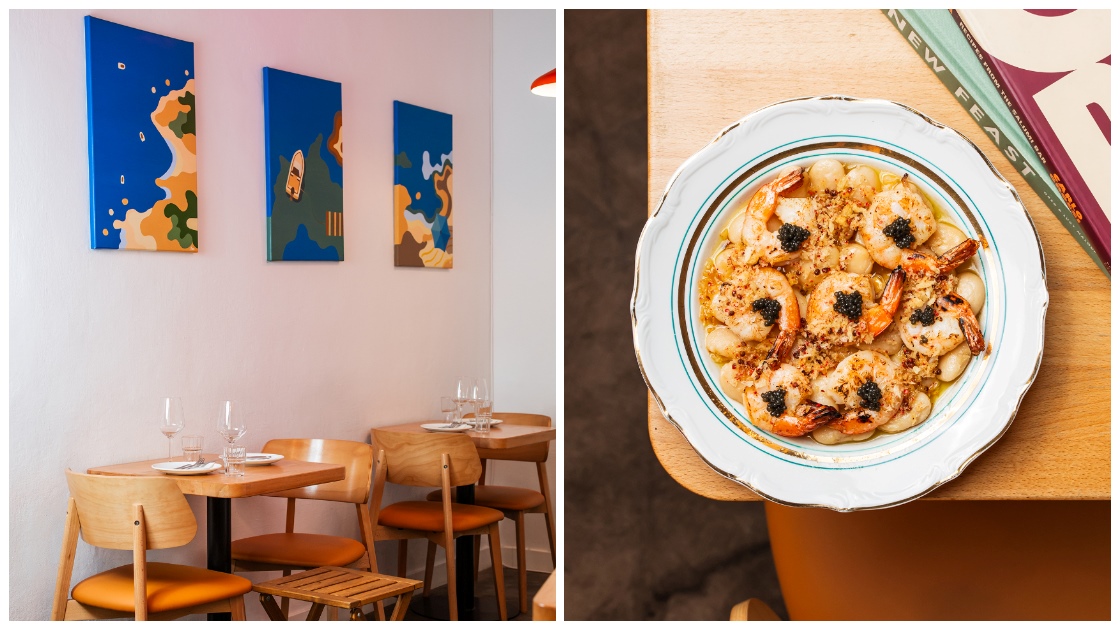 The dining room balances ease and elegance, true to its “not too fancy” ethos © Vamos!