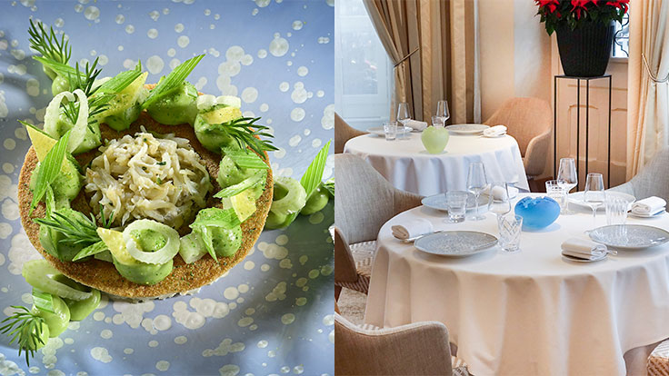 Die Gerichte von Franck Giovannini geniesst man als Gast im elegant gedeckten Restaurant © Restaurant de l'Hôtel de Ville