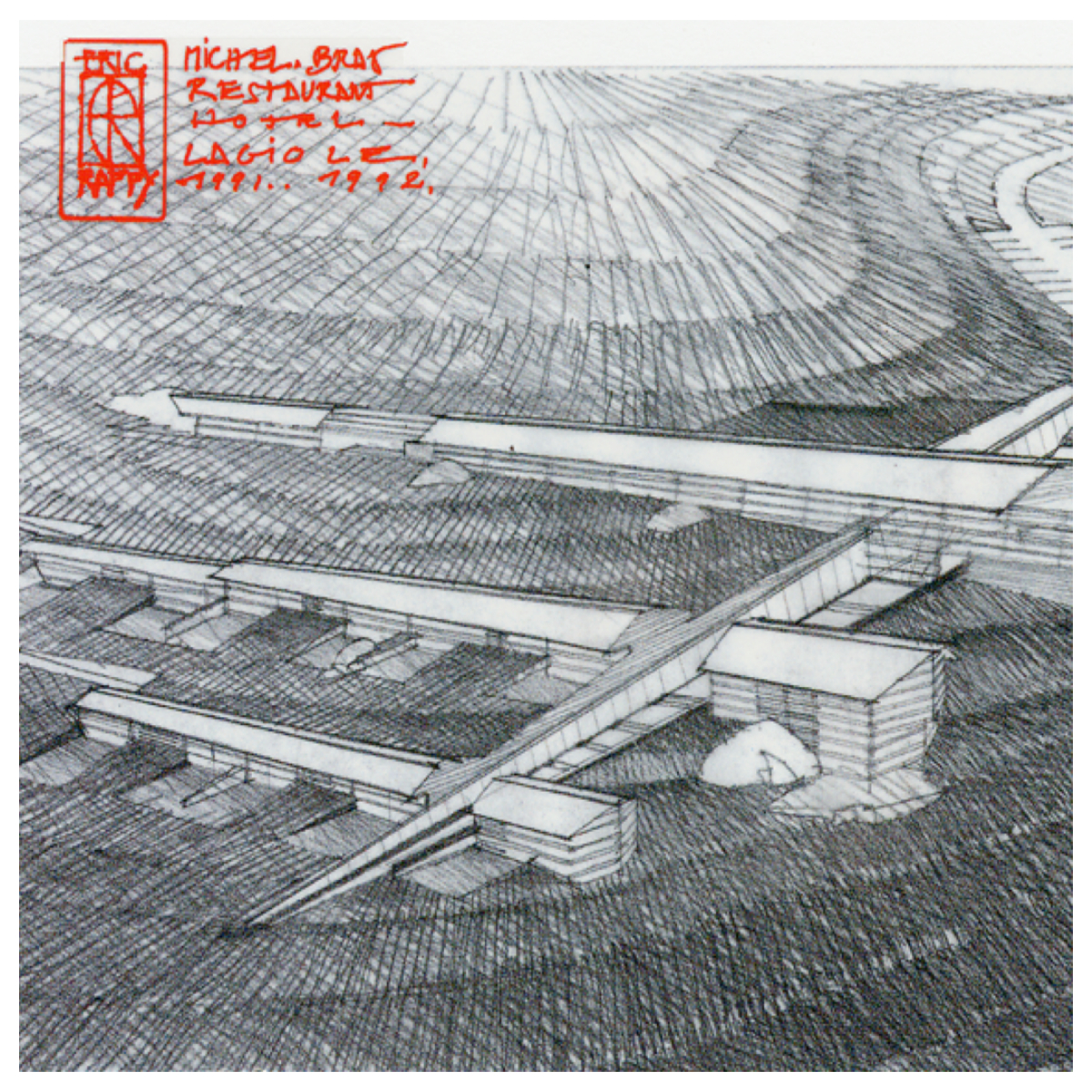 Dessin de l'architecte Eric Raffy, représentant le Suquet (Laguiole) © ERIC RAFFY