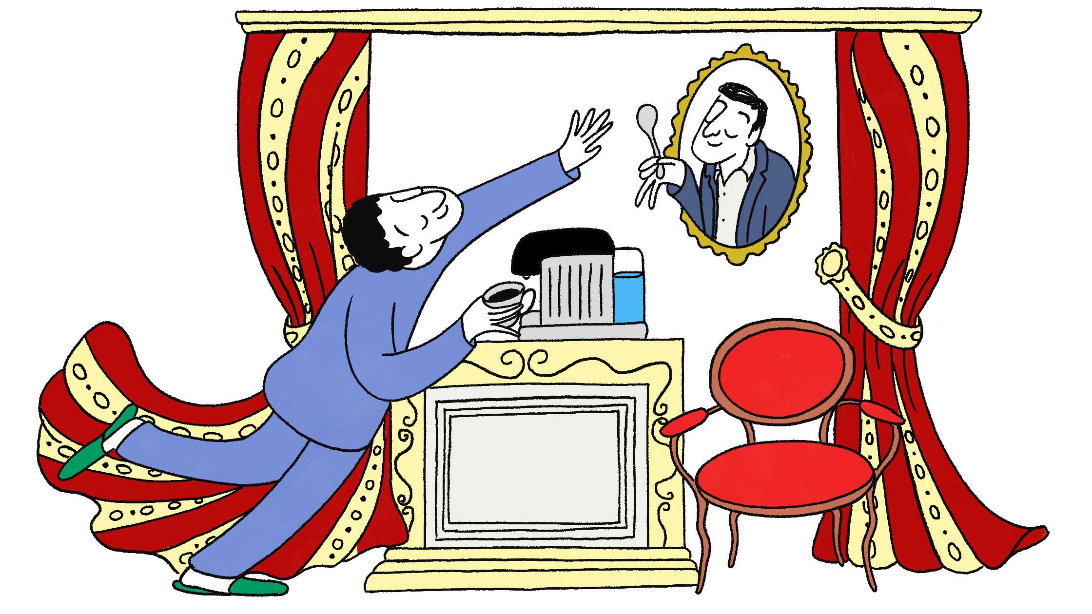 George Clooney’s face, printed, laminated, and proudly displayed in hotel Héritage, Bruges, Belgium. ©Debora Szpilman