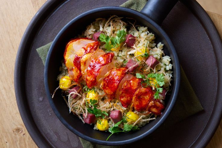 Lobster Rice | Ox Tongue at Maré by Rafael Cagali, Brighton and Hove. © David Charbit