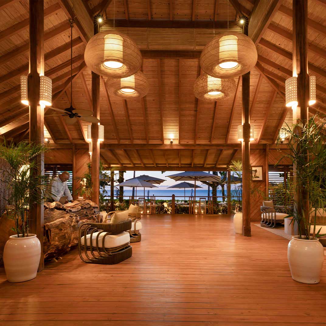 Two-Key Hermitage Bay, where 30-cottages front a stretch of pristine beach. © Hermitage Bay