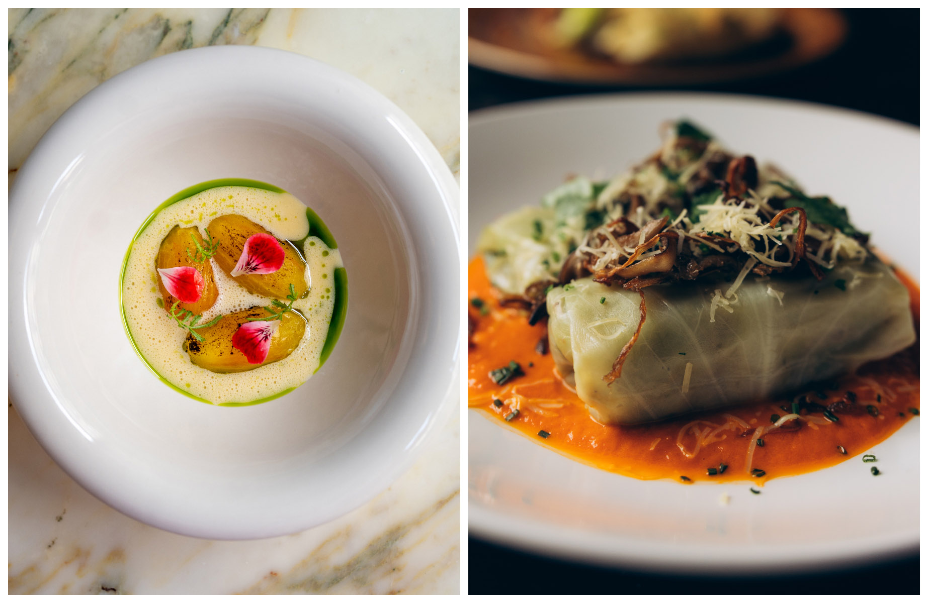 Chefs revisit the classics, keeping their soul intact while refining form and flavor. © (Left) BABA IDA; (Right) Kuchnia 