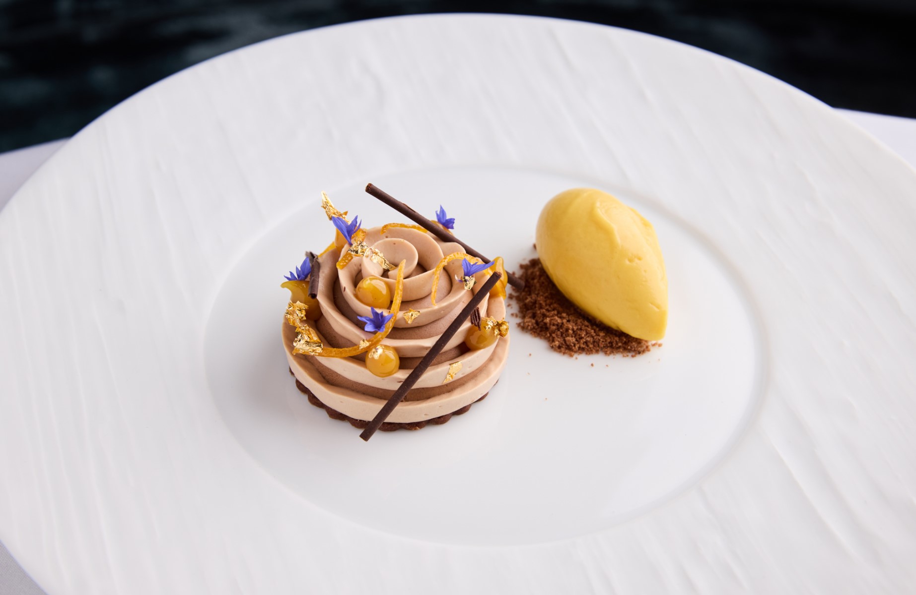A beautiful dessert from Michael Caines at The Stafford, the eponymous chef's latest Starred venture. © Elliott White/Michael Caines at The Stafford
