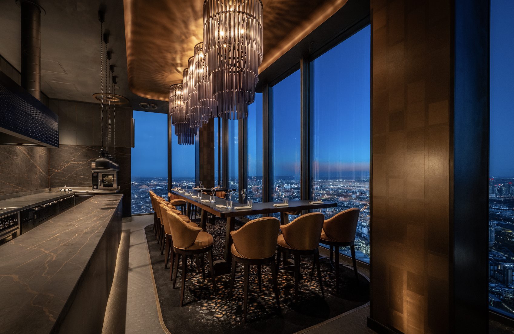 The view from Restaurant Gordon Ramsay High's 60th-floor counter. © Restaurant Gordon Ramsay High