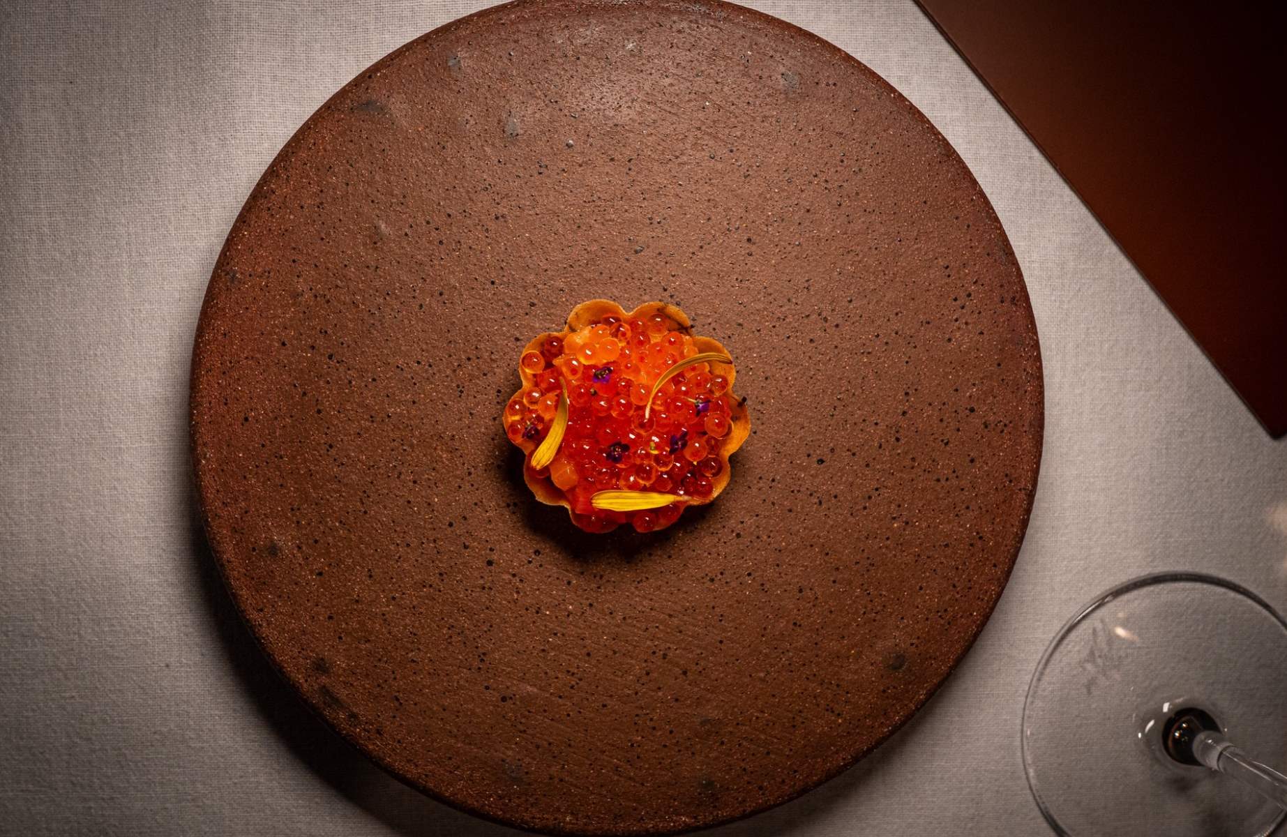 A vibrant snack from Restaurant FIR in Llangattock, one of several additions to The MICHELIN Guide in Wales. © Gareth Evans/Restaurant FIR