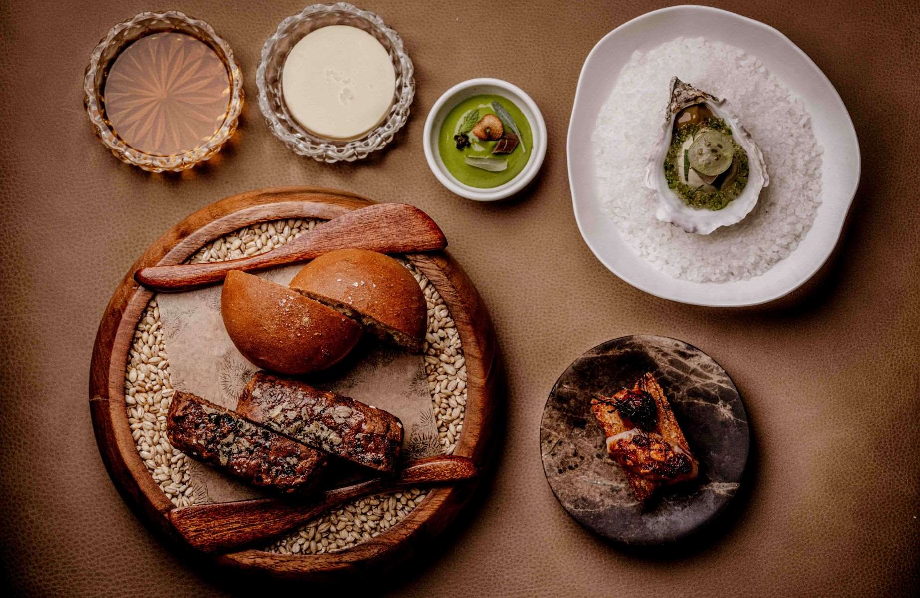 The bread course from newly MICHELIN-Starred Tom Brown at The Capital. © Lateef Okunnu/Tom Brown at The Capita