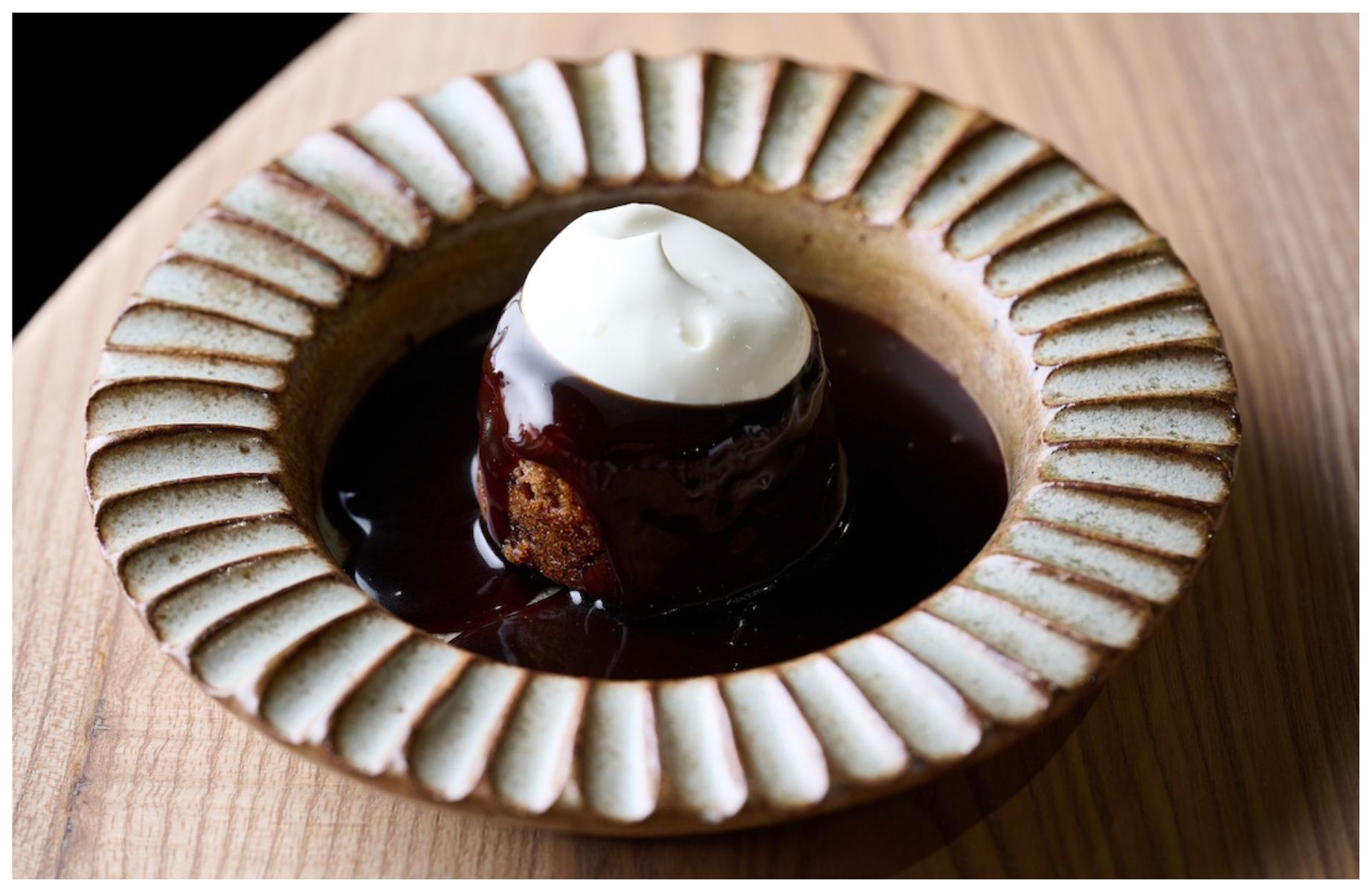 'Sticky Toffee Pudding, Miso, Our Sour Cream and Arabica Coffee' from JÖRO, Oughtibridge. © Tim Green/JÖRO
