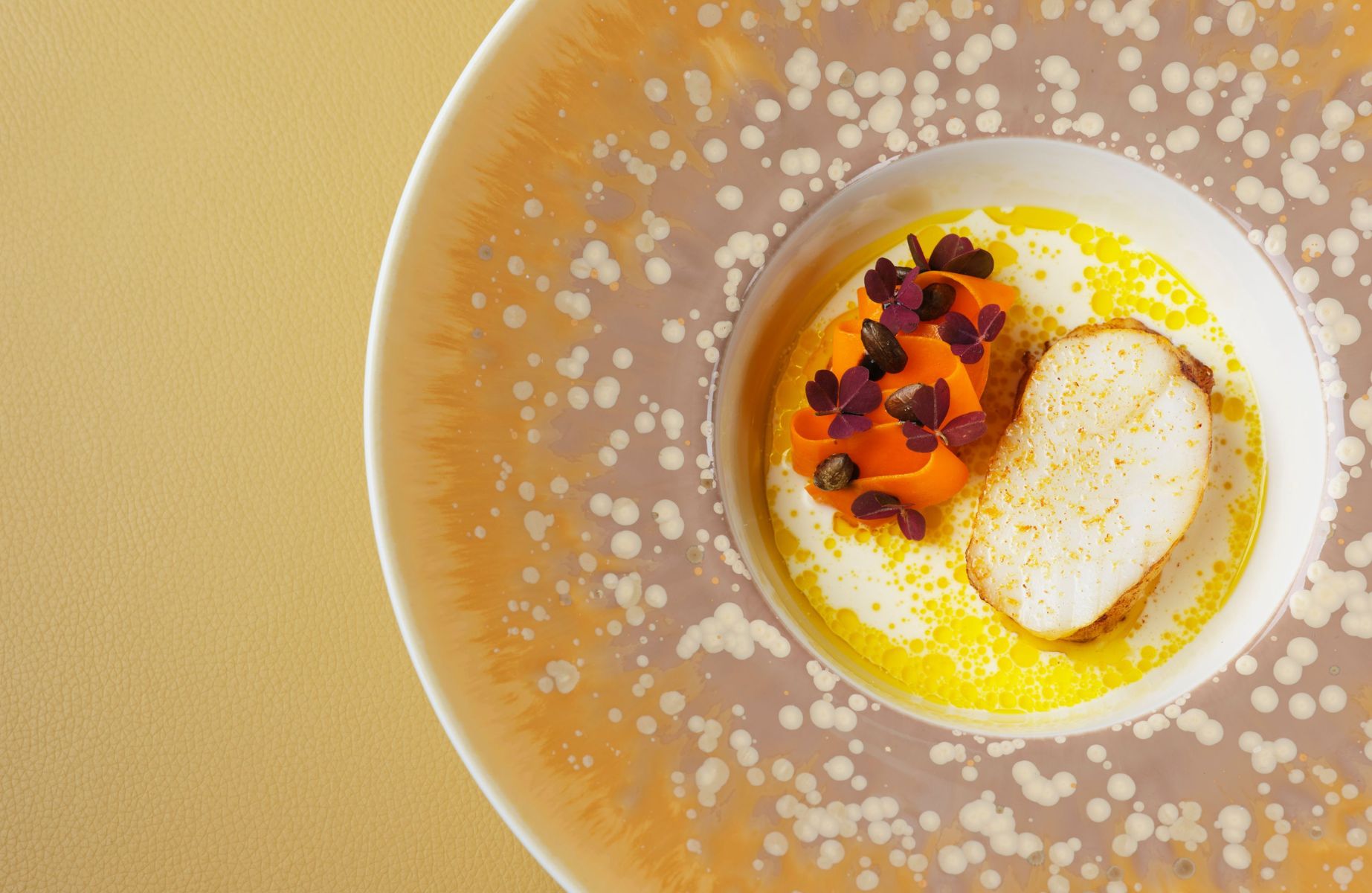 Matt Abé's appealingly bright cooking at the new Two-MICHELIN-Star restaurant Bonheur. © Jodi Hinds/Bonheur by Matt Abé