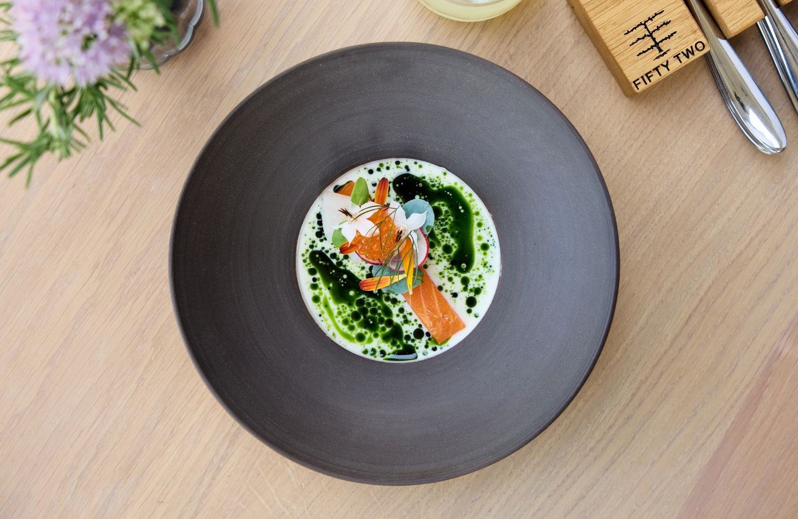 Verdant cuisine from new MICHELIN-Star restaurant FIFTY TWO in Harrogate. © Olivia Brabbs/FIFTY TWO