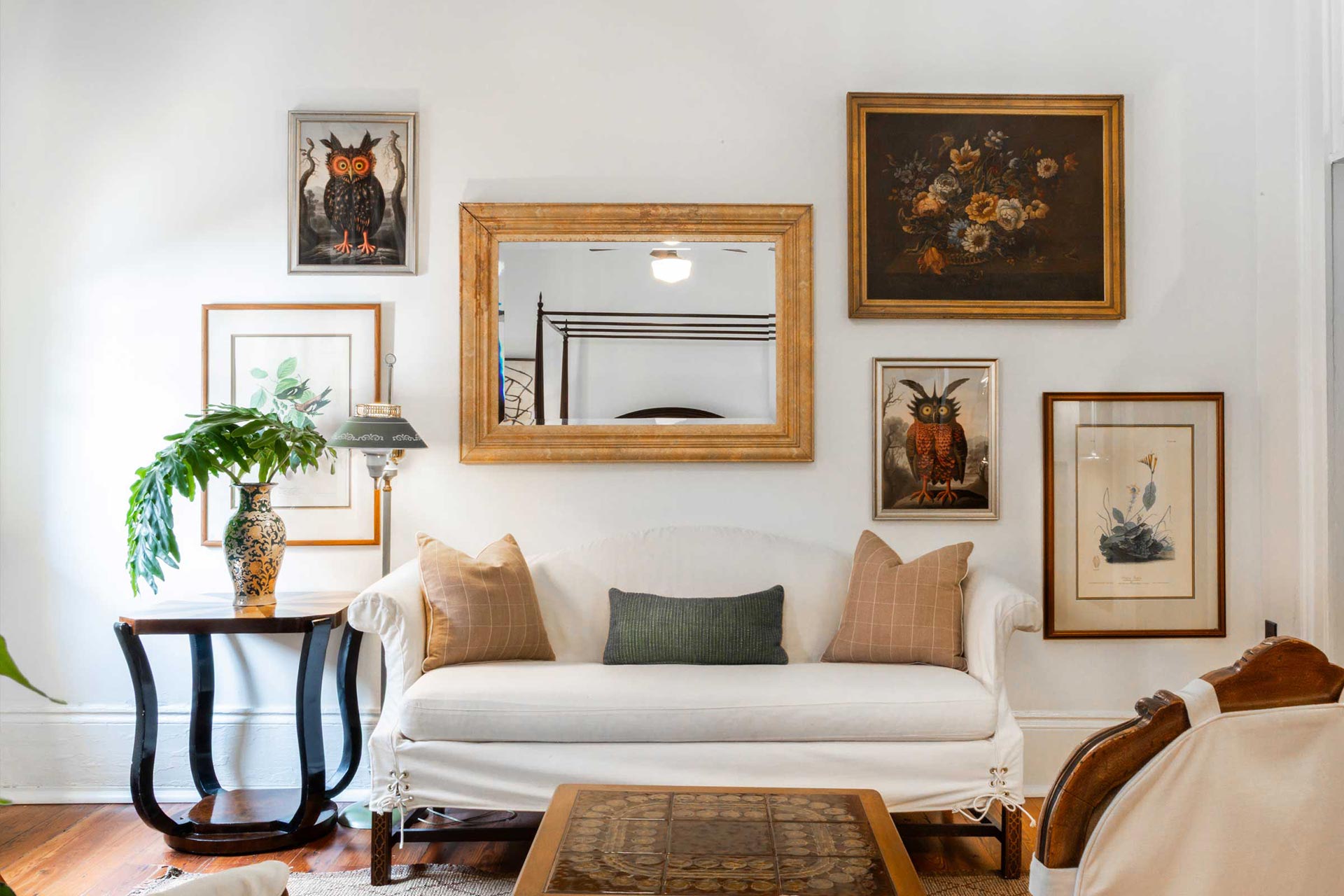 Within the historic building, interiors at the Celestine are adorned with oil paintings found in the attic during a recent renovation. © Carlos M. Silva/The Celestine