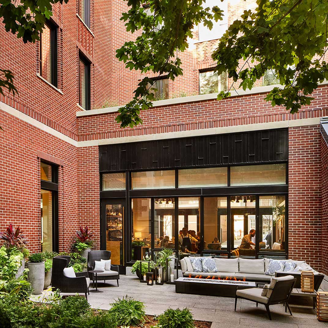 The Whitney Hotel, a 1909 building just over the Charles River from Cambridge.  © The Whitney
