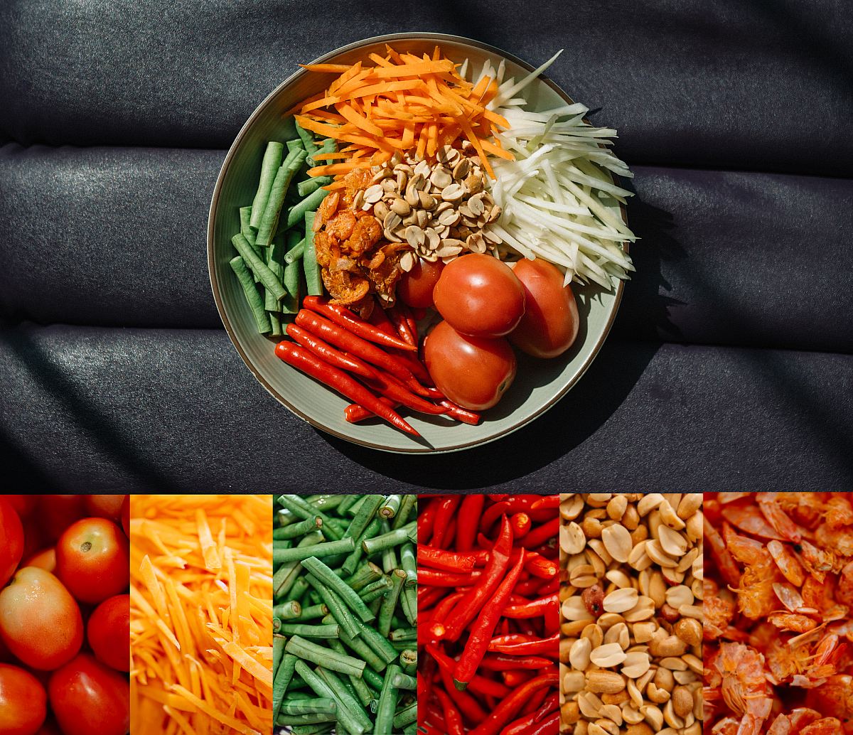 Fresh ingredients are key when it comes to making this Thai salad dish. © Anuwat Senivansa Na Ayudhya/The MICHELIN Guide