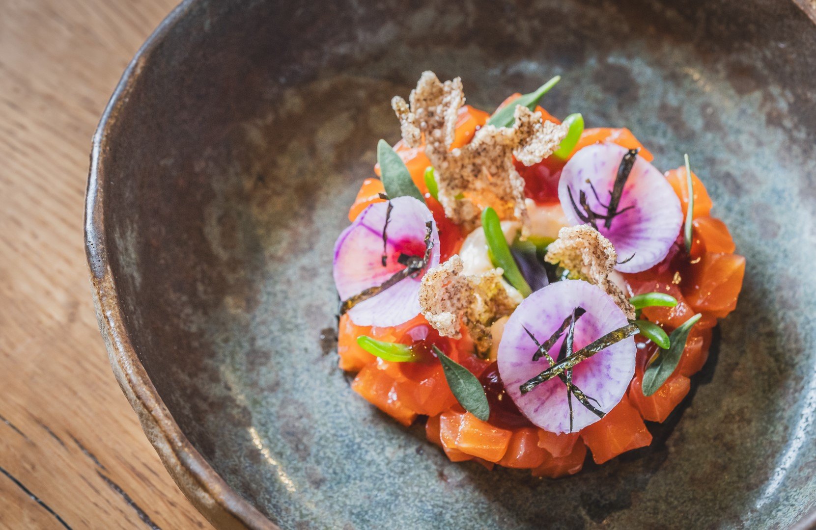 A vibrant dish from The Barn, Moor Hall's relaxed little sister. © Mark Bristol/The Barn