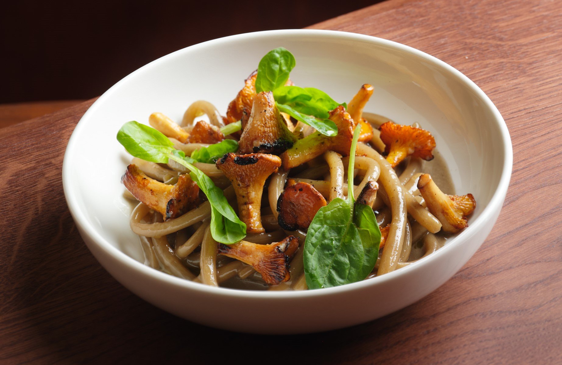 Wild mushroom pici from Labombe by Trivet, a favourite restaurant for Tom Kerridge. © Jodi Hinds/Labombe by Trivet