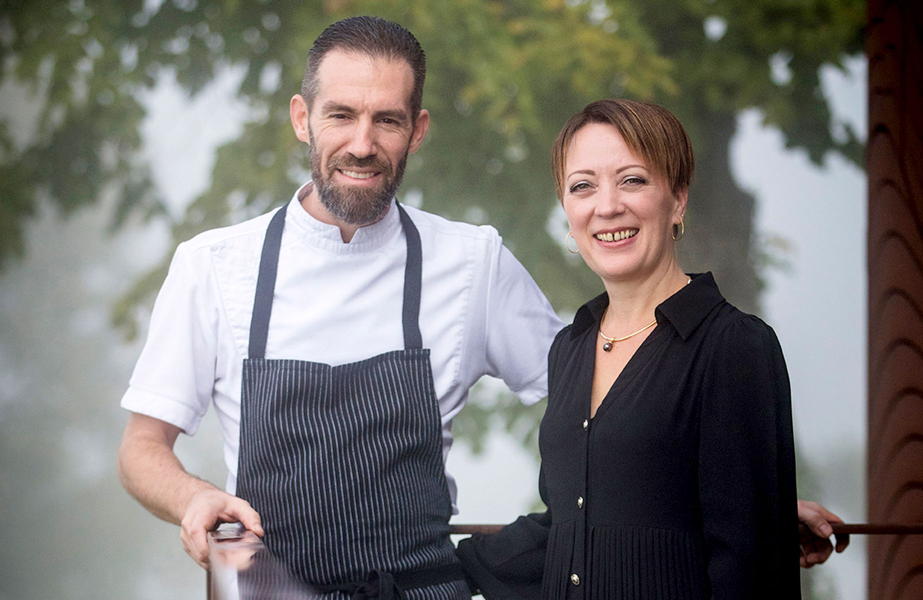 Owners of Les Morainières restaurant, Michaël and Ingrid Arnoult. © Matthieu Cellard/Les Morainières