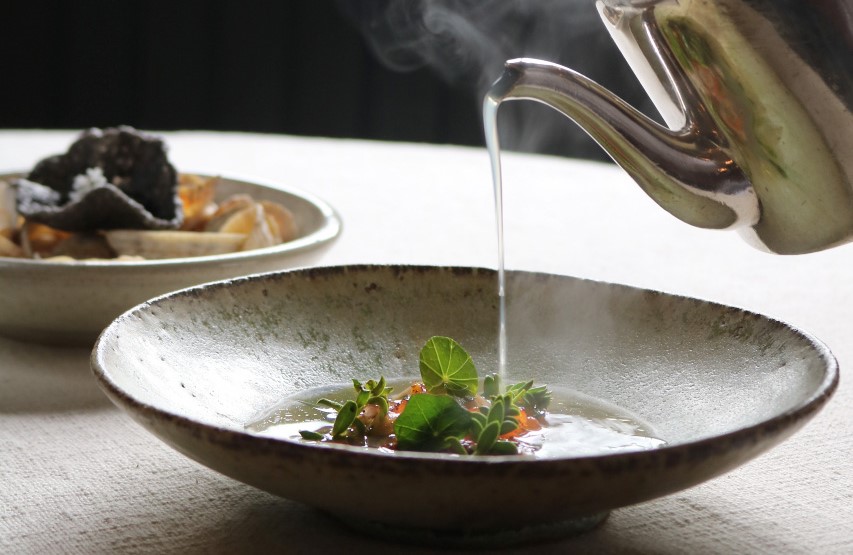 The finishing touches being applied to a dish from Chestnut in Ballydehob. © Elaine Fleming/Chestnut