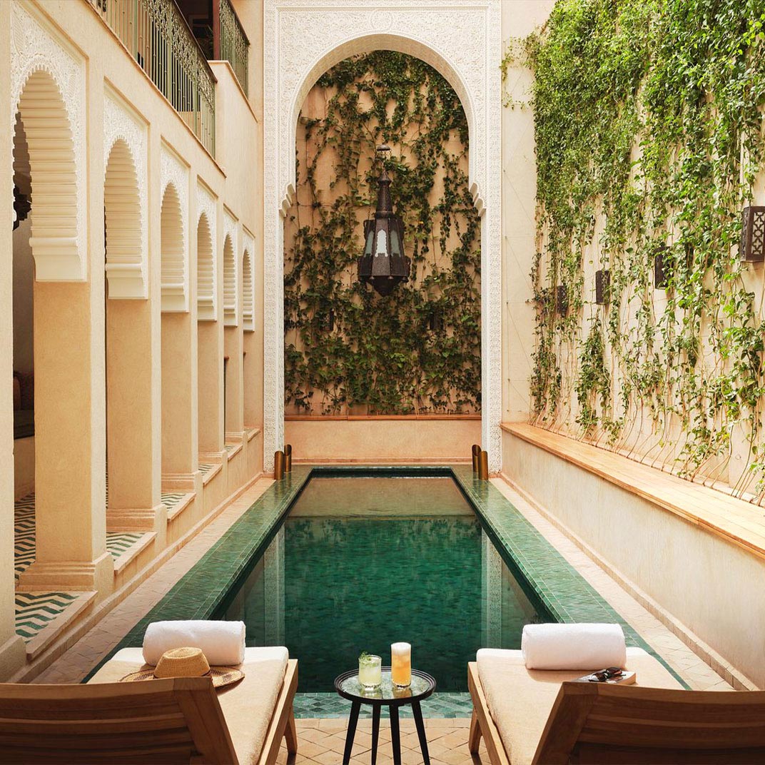 Also called a “house of friends,” each room is inspired by a “freedom seeker” such as Grace Jones or Jack Kerouac. © IZZA Marrakech